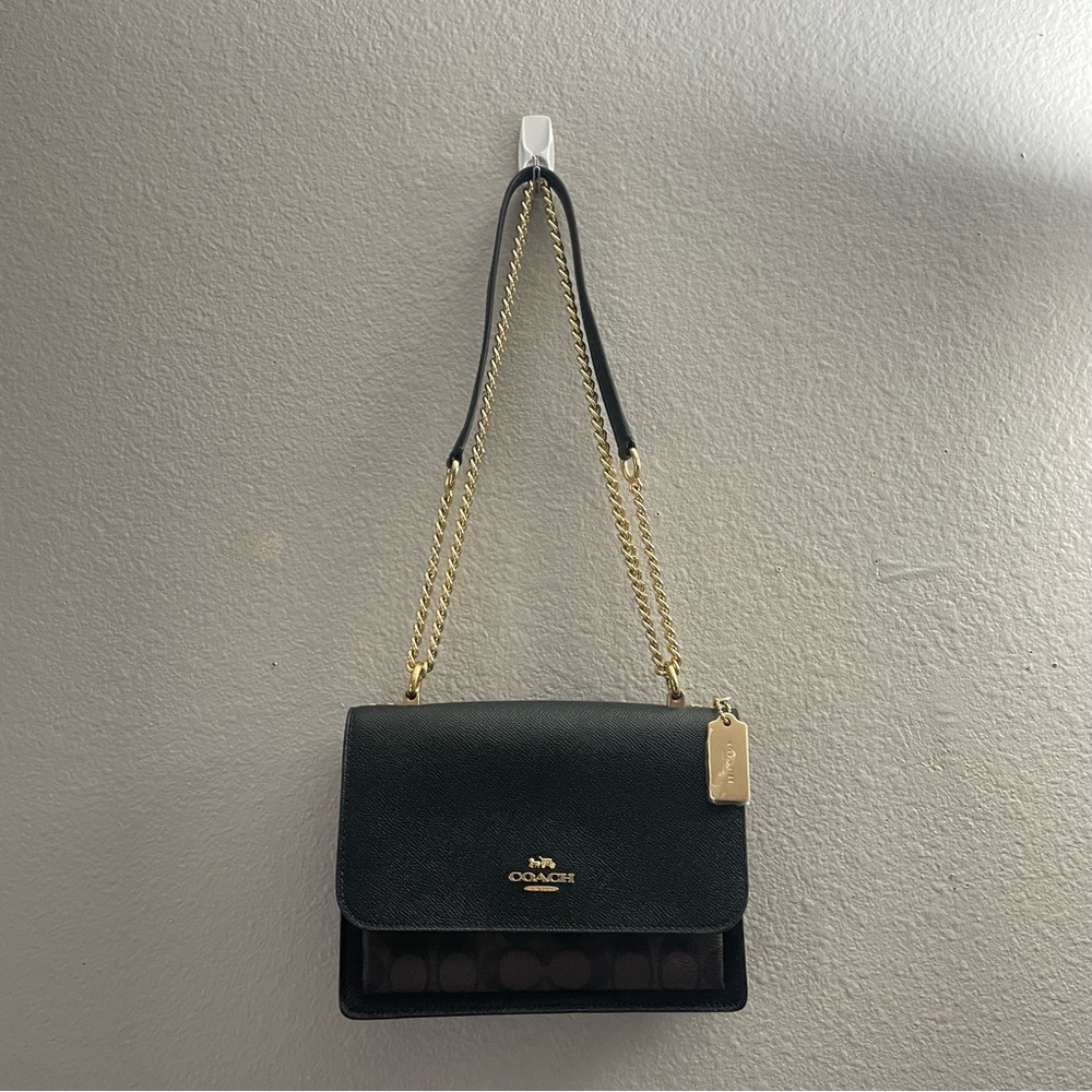 Coach Klare crossbody black gold walnut brown purse bag - Picture 12 of 13
